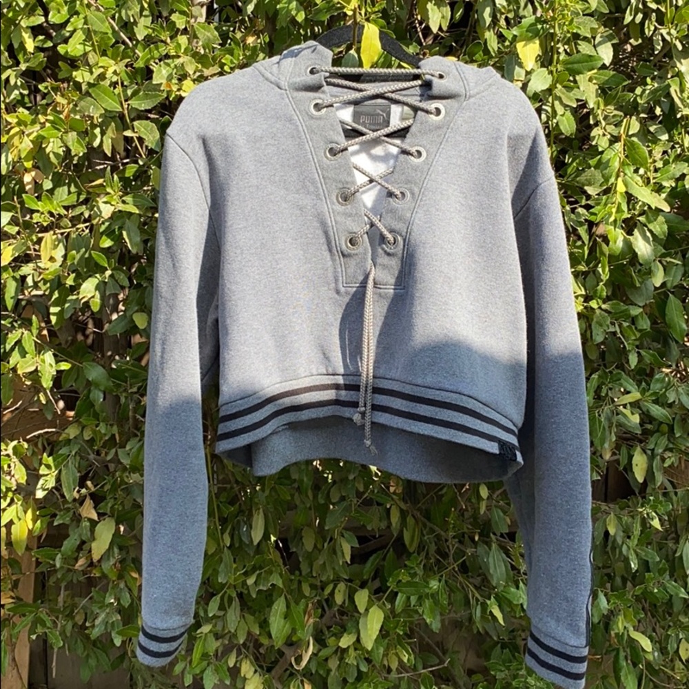 Fenty x Puma by Rihanna Lace Up Cropped Hoodie